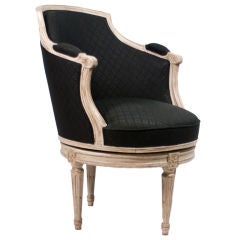 A Louis XVI Style Grey-Painted Tub-Back Bergere