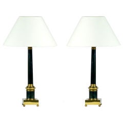 Pair of Vintage  'Canon De Fusil' Column-Form Table Lamps