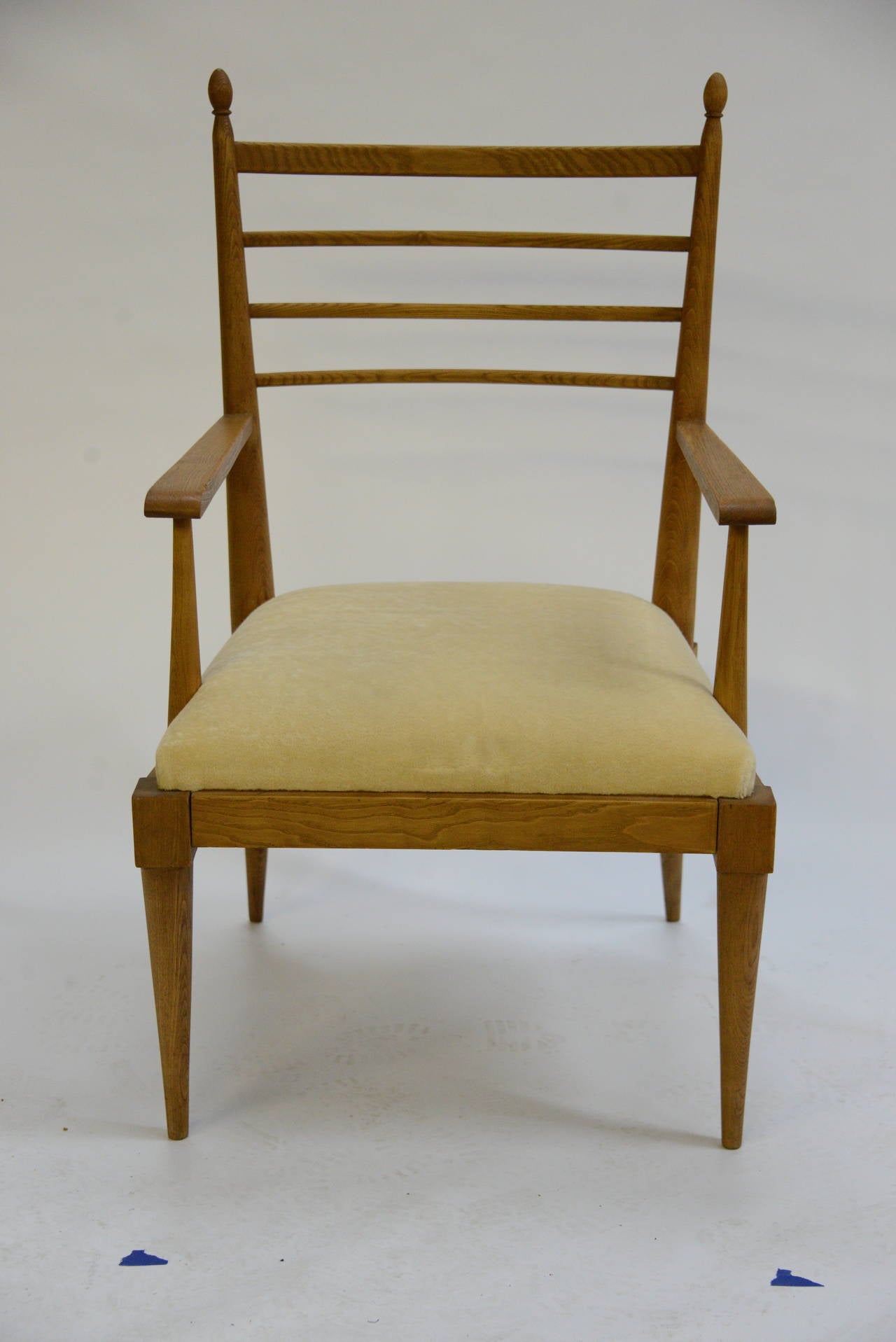 French Pair of Vintage Oak Armchairs by Jean Royère