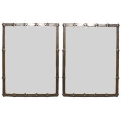 A Pair of 19th Cent. Steel Mirrors From Industrial Windows