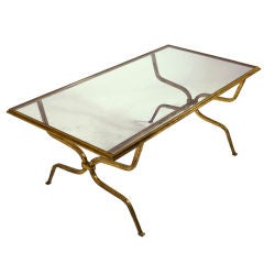 Spectactular Gilt-Iron and Glass Coffee Table Attrib. to Ramsay