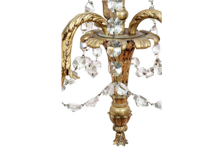 19th Century Louis XVI Style Gilt Bronze and Crystal Chandelier In Good Condition In Palm Beach, FL