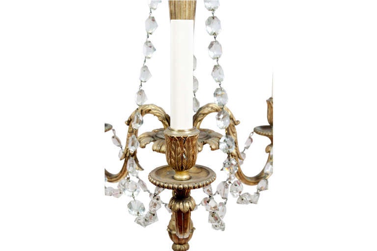 French 19th Century Louis XVI Style Gilt Bronze and Crystal Chandelier