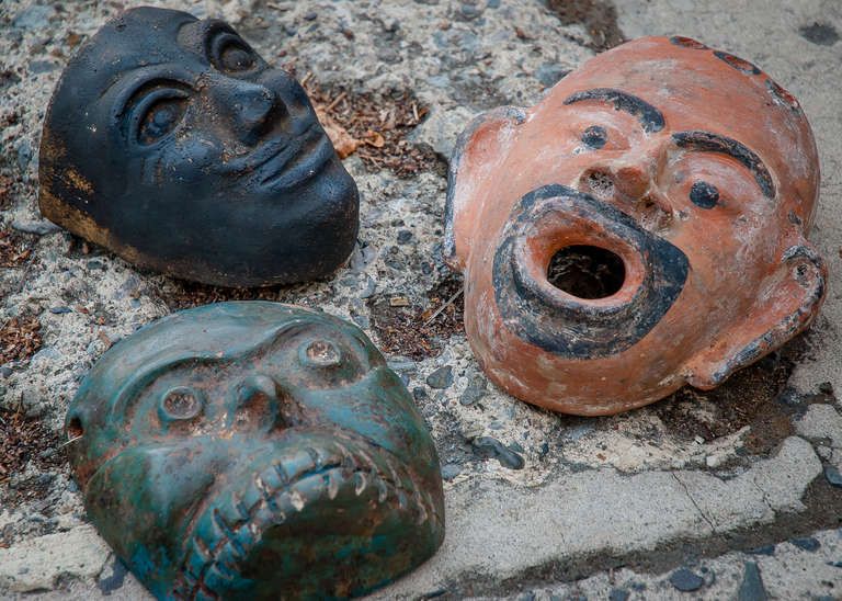 Vintage Mid-Century Mexican Mask Resembling Guy Fawkes 3