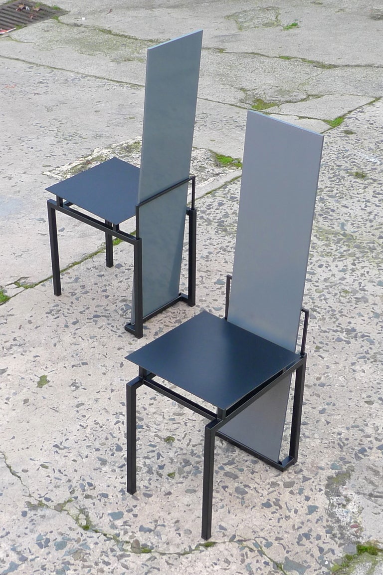 Nemo Editions Memphis Era Rietveld Inspired Regal Chairs 1985 For Sale 4