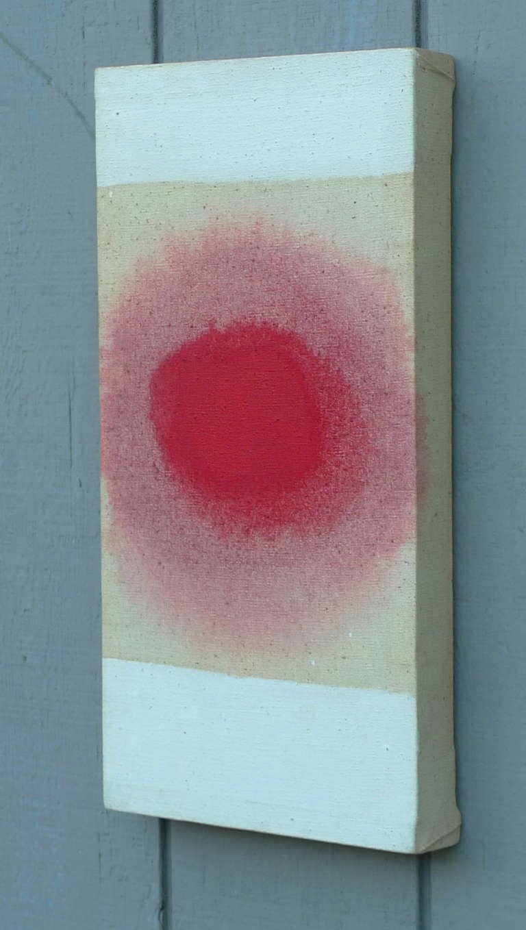 David Simpson abstract painting on linen.  
Artist titled, 