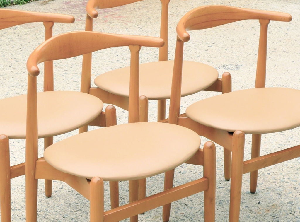 Hans Wegner for Fritz Hansen Set/4 Dining Chairs, 1948