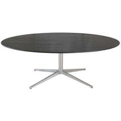 Florence Knoll Vintage Oval Table/Desk with Ebonized Open Grain Top