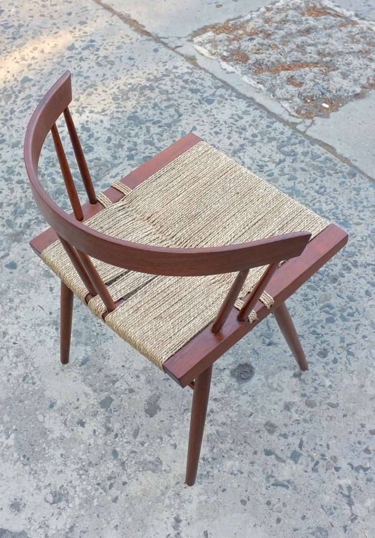 Nakashima Vintage Studio Grass Seat Chair at 1stDibs