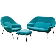 Vintage Saarinen for Knoll Womb Suite with Chair, Ottoman and Settee