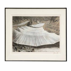 Christo Signed Print of Drawing for Arkansas Project 1992