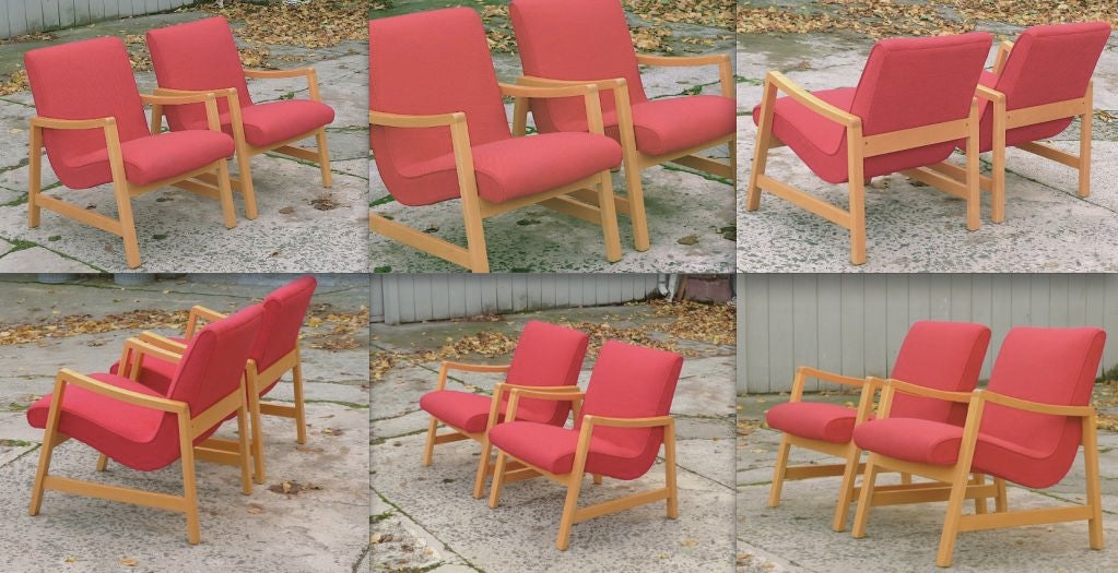 Jens Risom for Knoll Vintage Pair of Arm Chairs 1