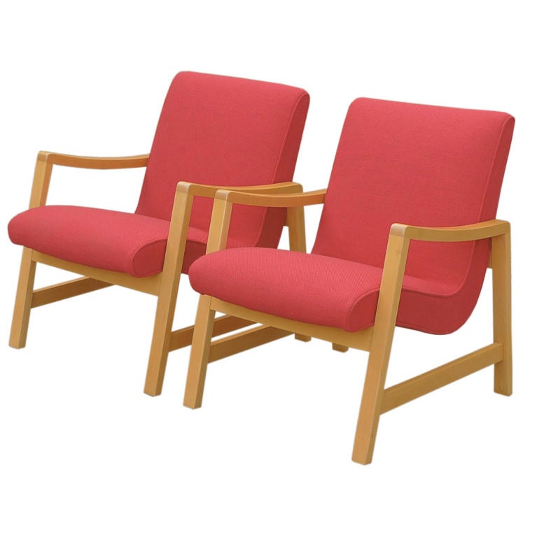 Jens Risom for Knoll Vintage Pair of Arm Chairs