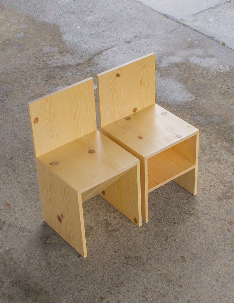 Plywood Donald Judd Chair Duo