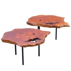 Pair of Vintage Nakashima/Blunk Inspired Free Edge Tables