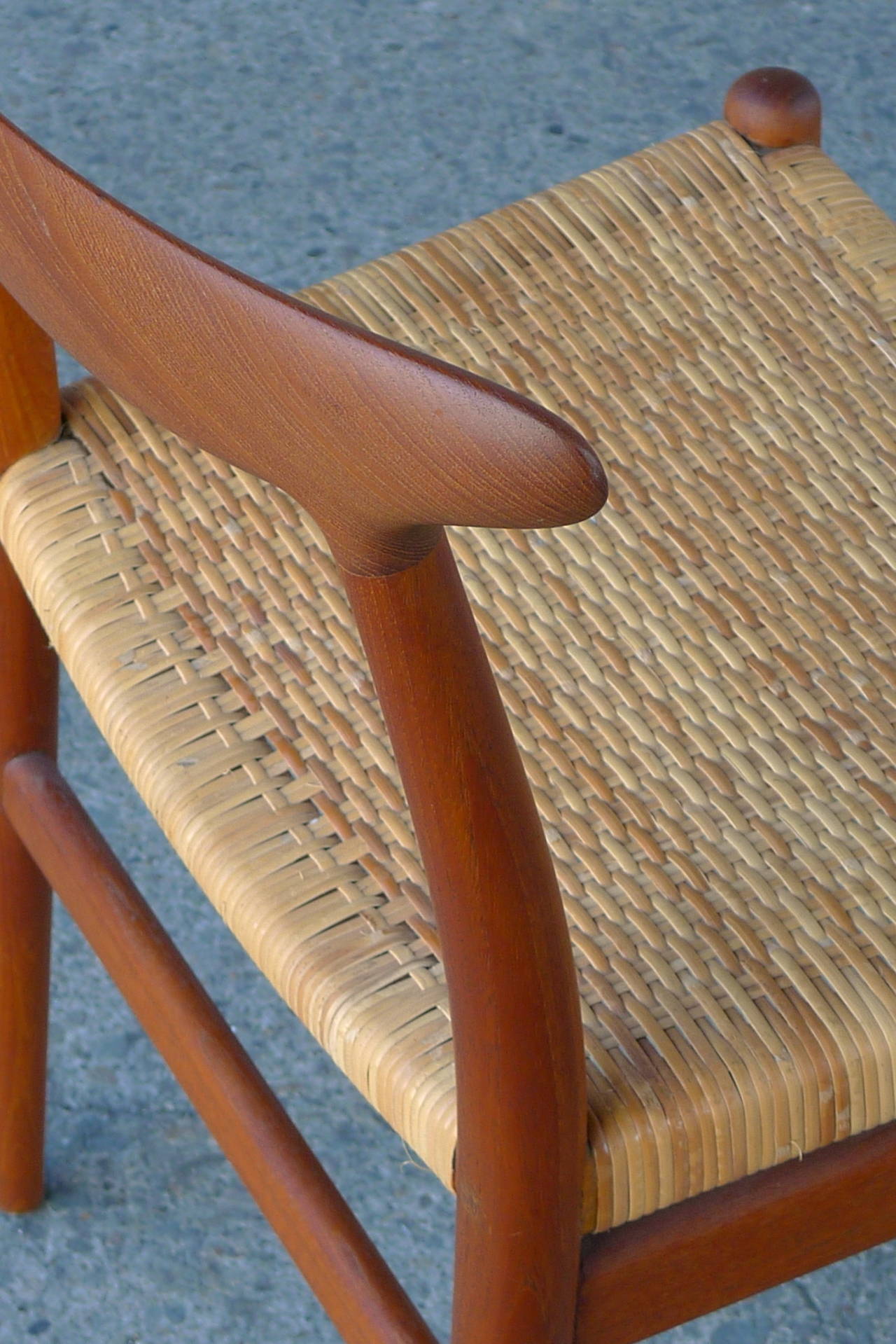 Teak Hans Wegner Vintage Danish Modern Heart Chair for CM Madsens For Sale