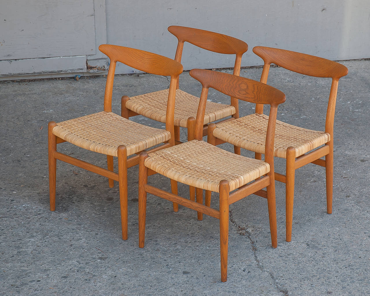 Scandinavian Modern Vintage Wegner Set of Four Dining Chairs