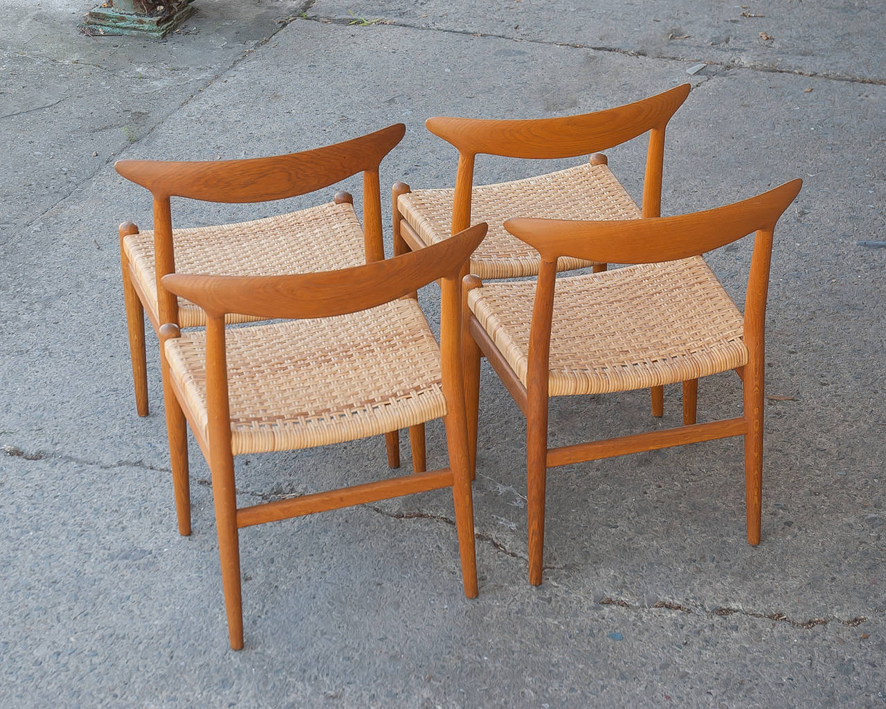20th Century Vintage Wegner Set of Four Dining Chairs