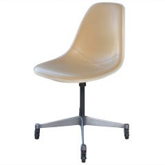 Vintage Eames Vinyl Desk Chair with Wheels.