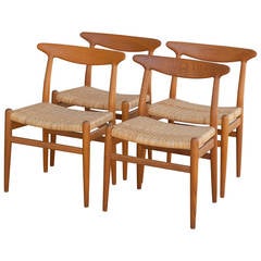 Retro Wegner Set of Four Dining Chairs