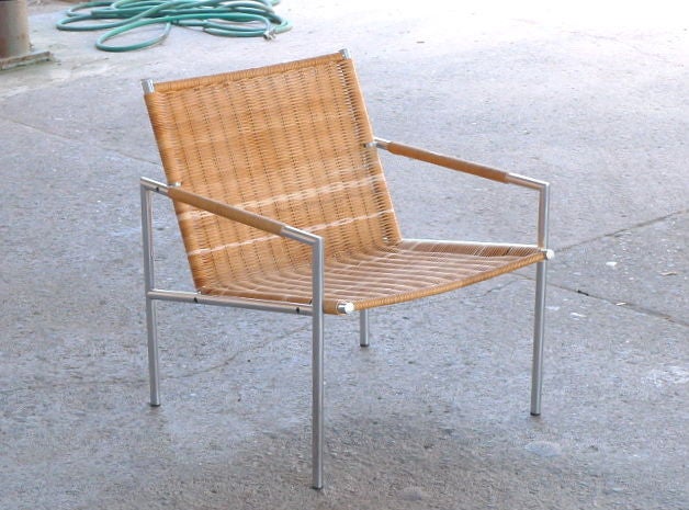 Chrome Martin Visser for Spectrum Vintage Midcentury Modern Pair of Arm Chairs For Sale
