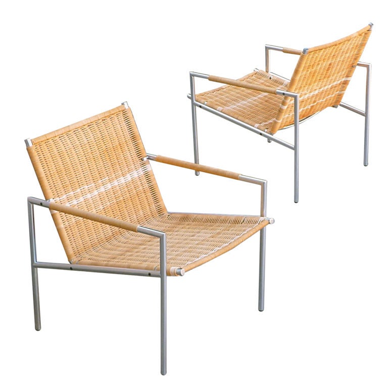 Martin Visser for Spectrum Vintage Midcentury Modern Pair of Arm Chairs For Sale