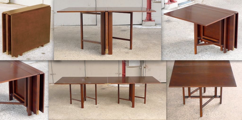 Modern Bruno Mathsson Inspired Walnut Gate Leg Table