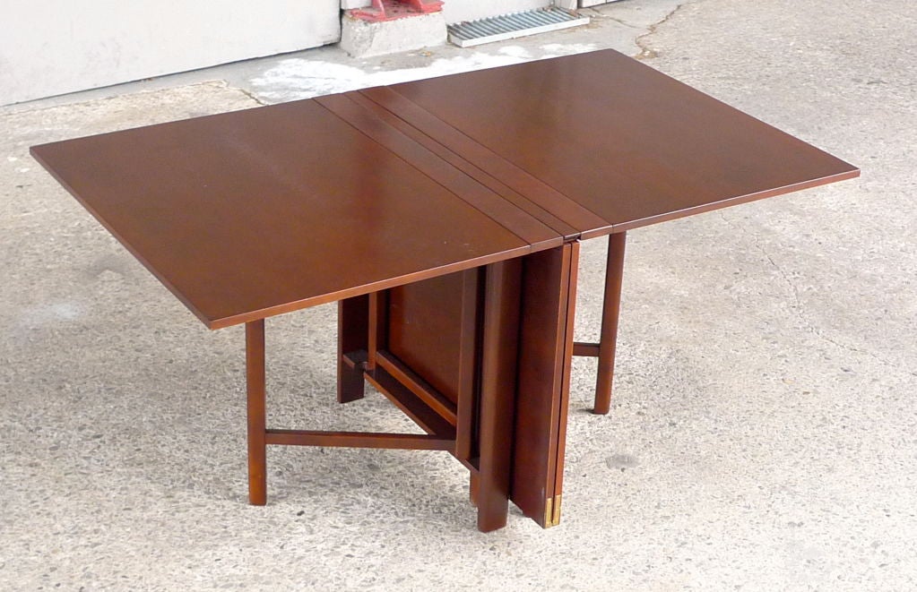 Lacquered Bruno Mathsson Inspired Walnut Gate Leg Table
