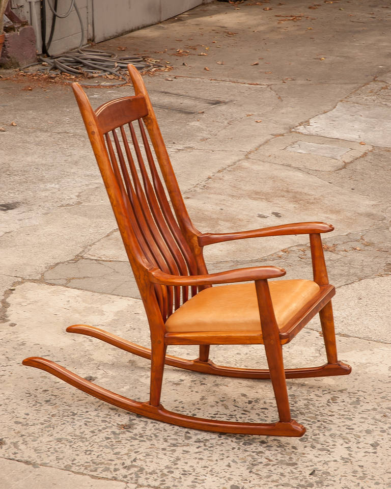 Latex Ed Steckmest Vintage Rocker Chair For Sale