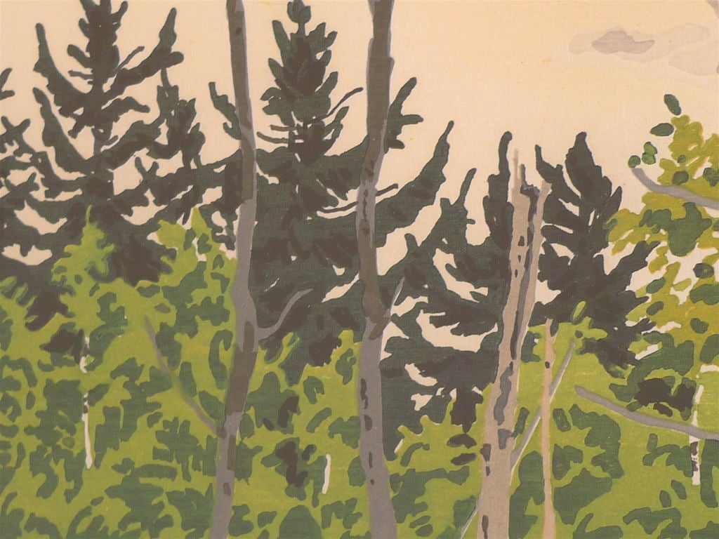 Neil Welliver Woodcut “Osprey’s Nest” 1979 In Excellent Condition In San Francisco, CA