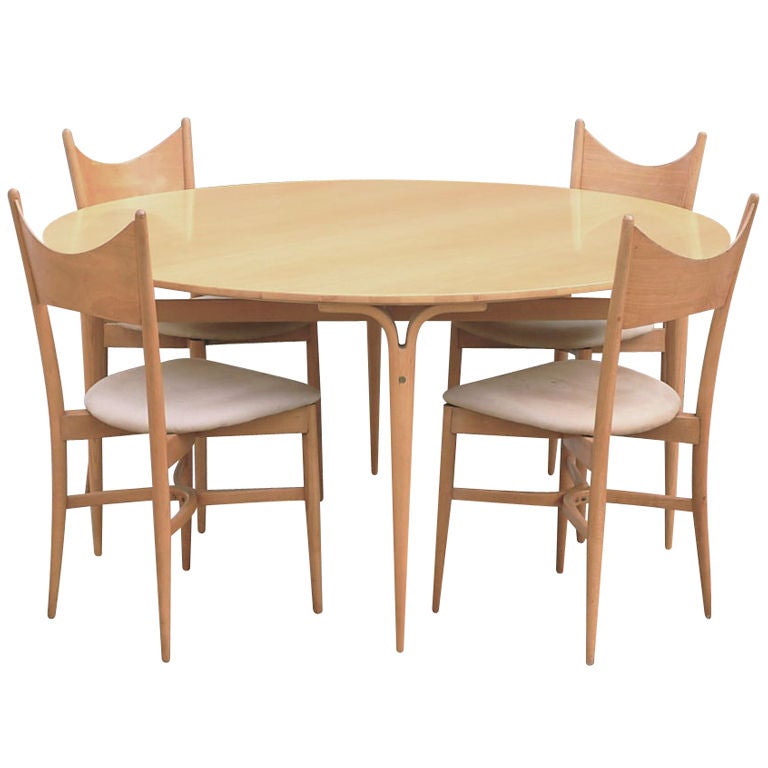 Bruno Mathsson 1948 Dining Table for Dux with Italian Seating