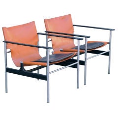 Vintage Pair of Charles Pollack 657 Lounge Chairs for Knoll, 1964