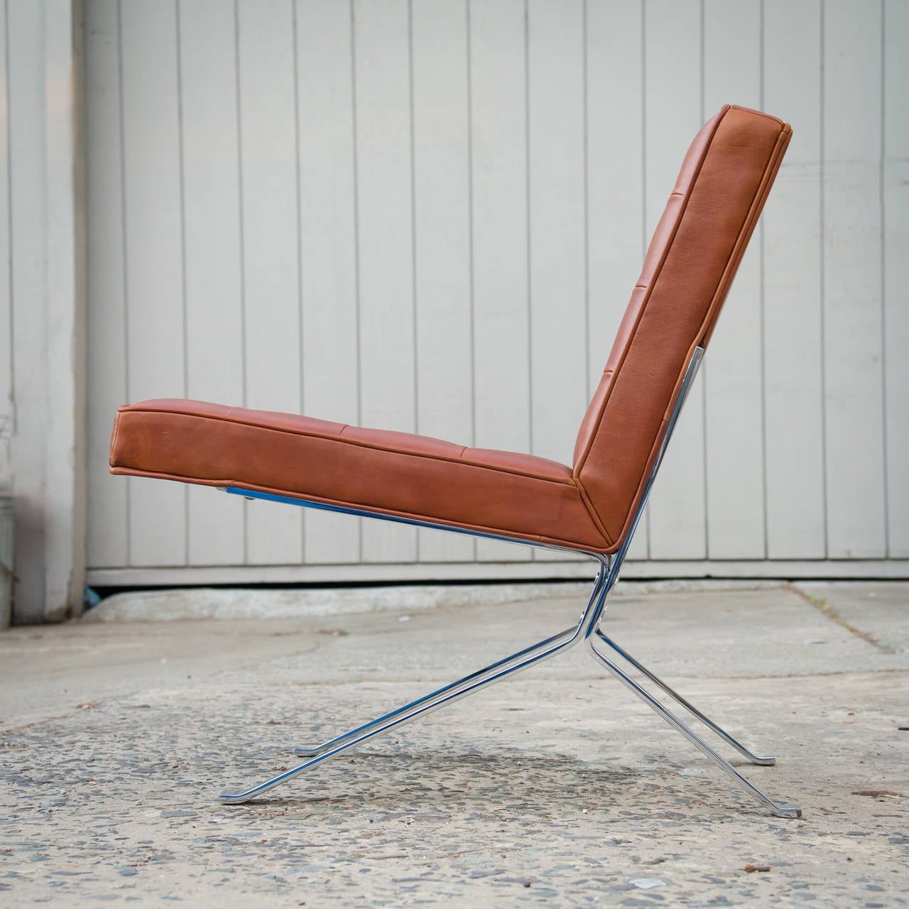 Mid-20th Century Vintage Leather Lounge Chairs by the U.S. Royal Metal Corporation