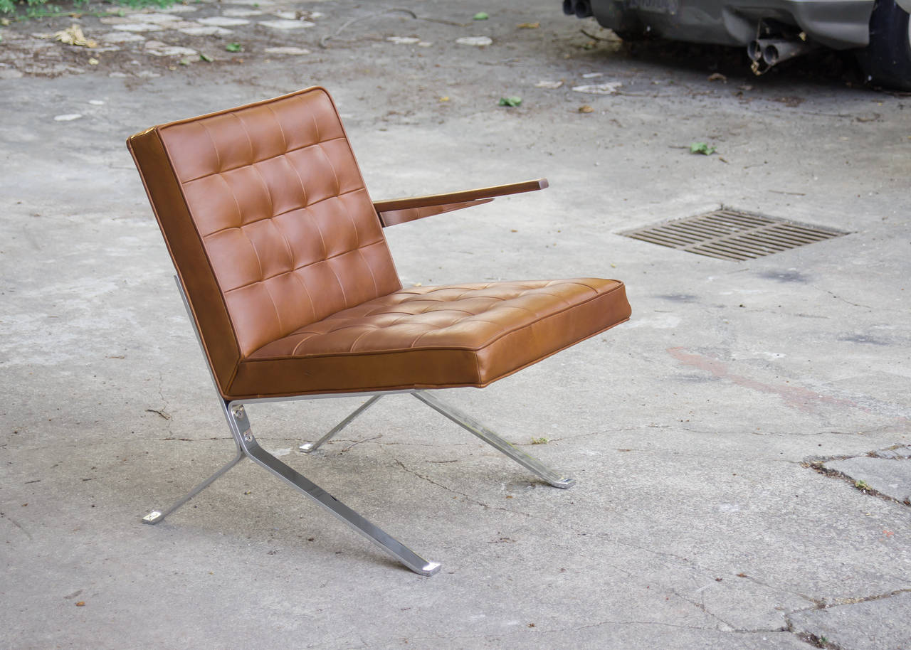 Vintage Leather Lounge Chairs by the U.S. Royal Metal Corporation 2