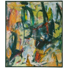 Retro Karl Kasten Abstract Oil on Canvas