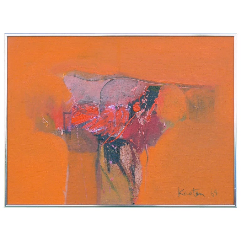 Karl Kasten "Icon, " Abstract Oil on Canvas 1964