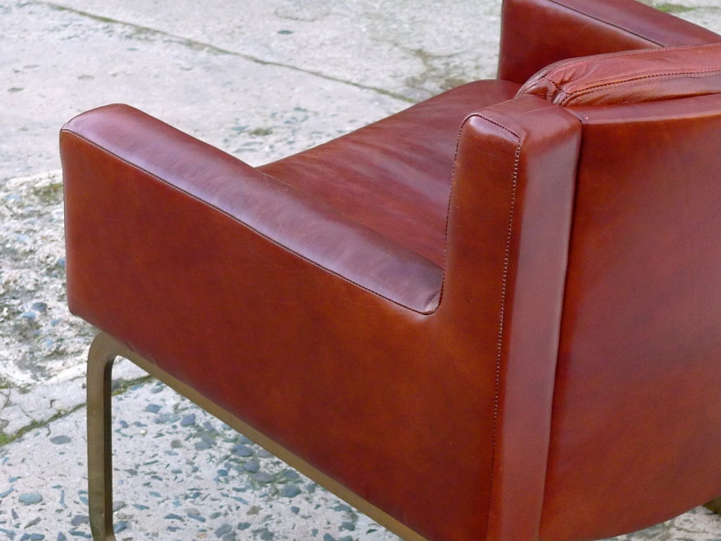 Swiss Stendig 1148 Xanadu Cantilevered Leather Arm Chair