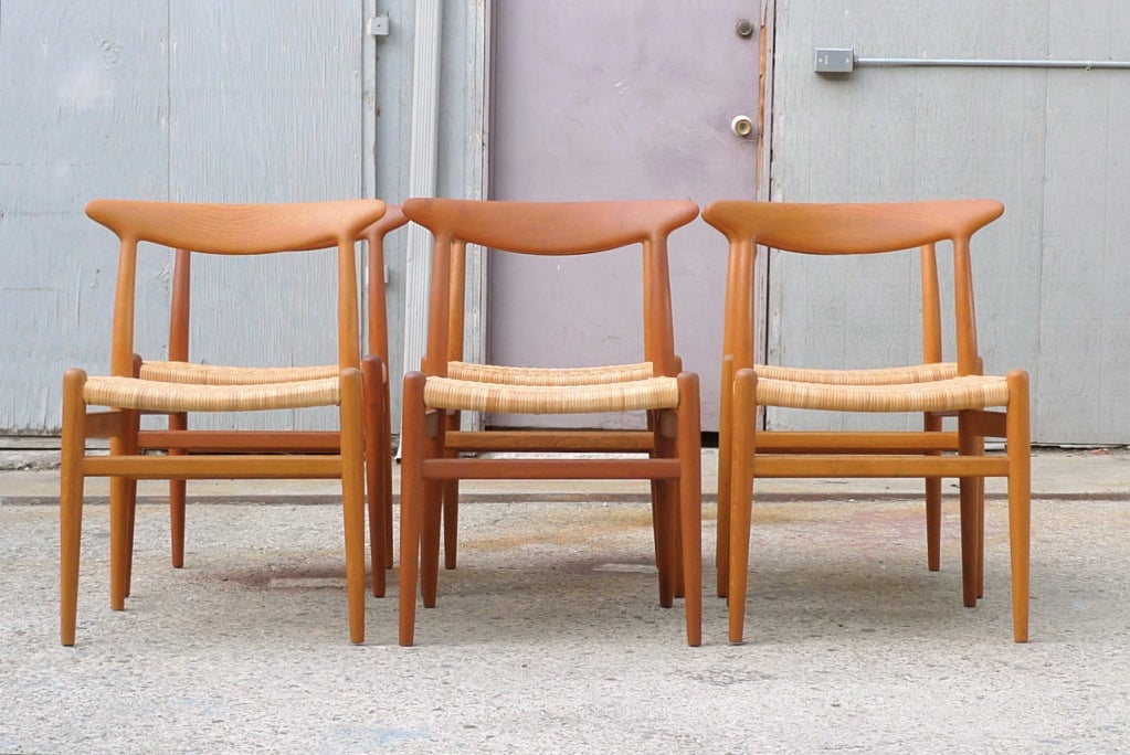 Hans Wegner Set of Six Heart Chairs for CM Madsens, 1953 5
