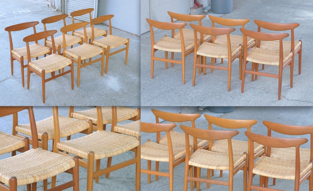 Hans Wegner Set of Six Heart Chairs for CM Madsens, 1953 1
