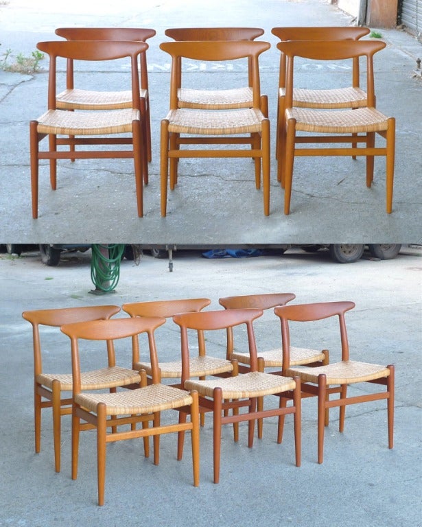 Hans Wegner Set of Six Heart Chairs for CM Madsens, 1953 2