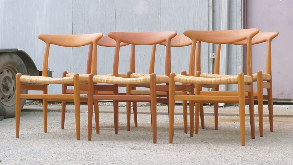 Hans Wegner Set of Six Heart Chairs for CM Madsens, 1953 3