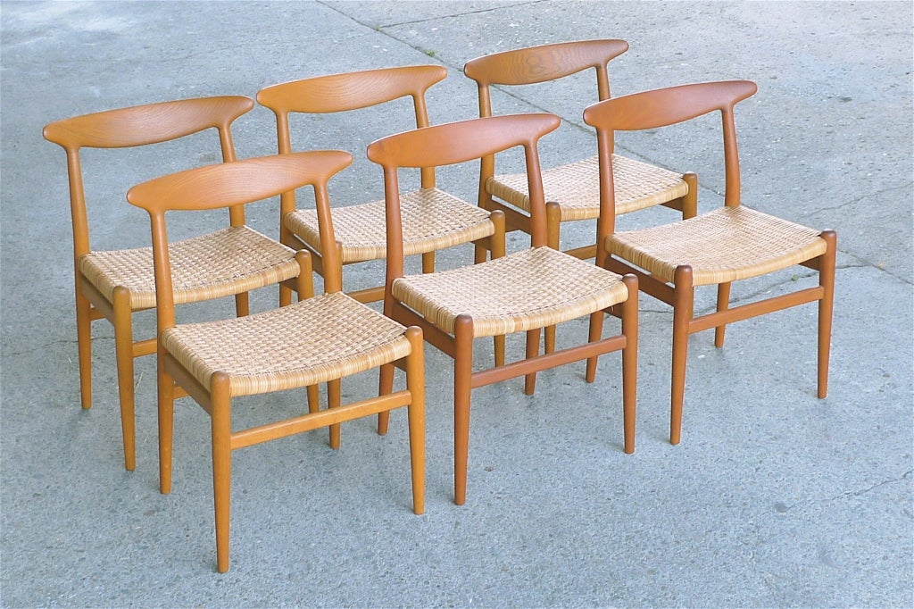 Hans Wegner Set of Six Heart Chairs for CM Madsens, 1953 4