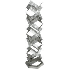 Used Peter Zecher Perforated Steel Open Form Sculpture