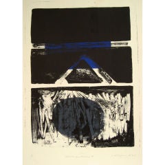 Used Large Abstract Expressionist Stone Lithograph, 1966