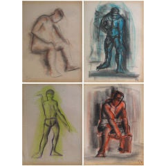 Vintage Collection of 6 Mid-Century Figure Studies