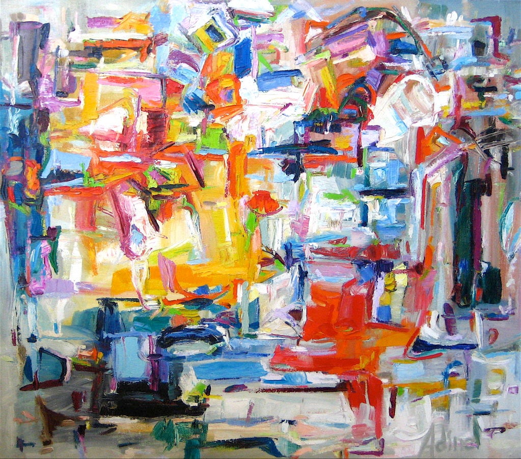 Adine Stix Mid-Century Oil Abstract