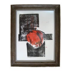 Used Abstract Expressionist Stone Lithograph, 1960s