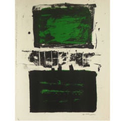 Large Abstract Expressionist Stone Lithograph, 1967