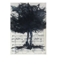 Charcoal Painting of an Apple Tree