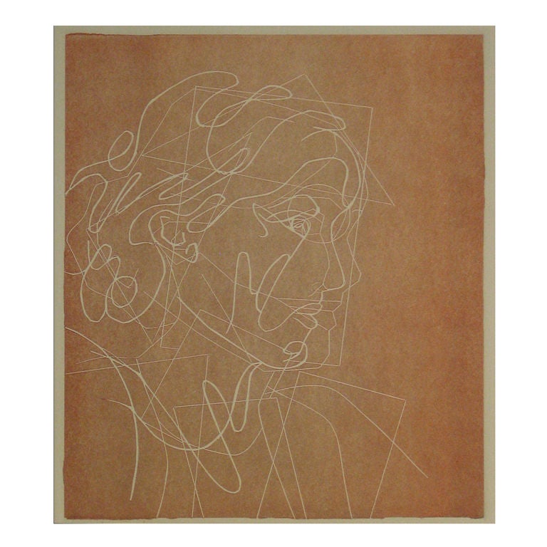 Portrait of Virginia Woolf, Linoleum Block Print